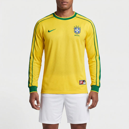 Camisa Retrô Brasil 1998 Manga longa Torcedor