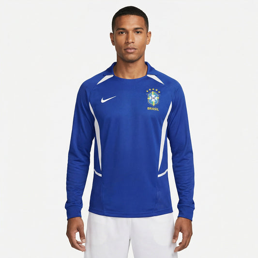 Camisa Retrô Brasil 2002 Manga Longa Torcedor